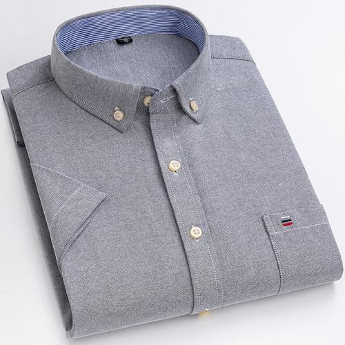 Chemise En Coton Oxford À Manches Courtes Pour Hommes,Chemises Déco... on Productcaster.