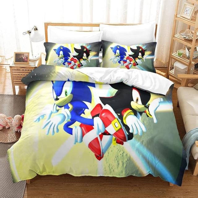 Sonic The Hedgehog Housse De Couette Anime Character Print Design P... on Productcaster.