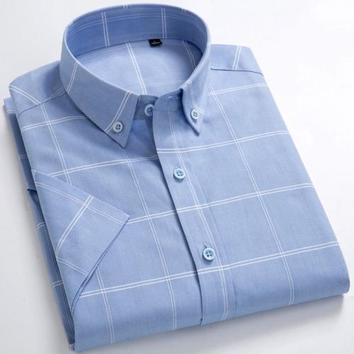 Chemise À Carreaux À Manches Courtes Pour Homme,Coupe Standard,Poch... on Productcaster.