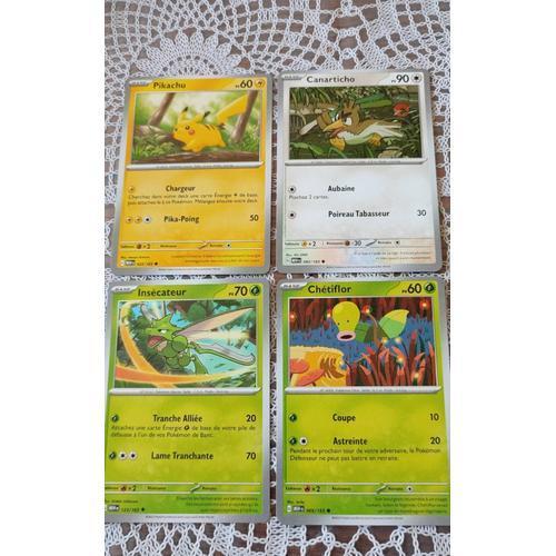 Lot 4 Cartes Pokémon Ev 3.5: Pikachu, Canarticho, Insecateur Et Che... on Productcaster.