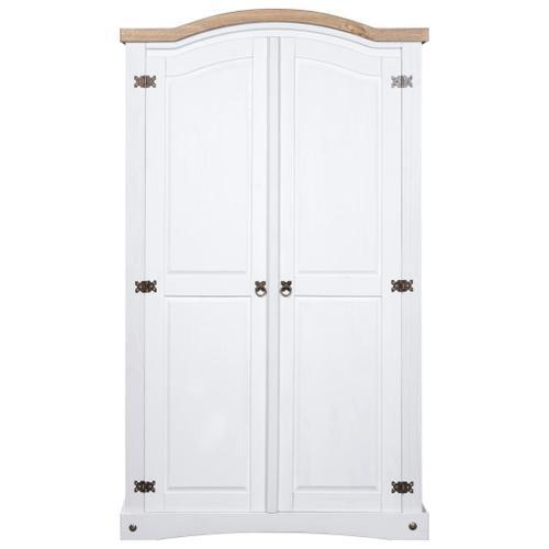 Vidaxl Garde-Robe Avec 2 Portes Gamme Corona Pin Mexicain Blanc on Productcaster.