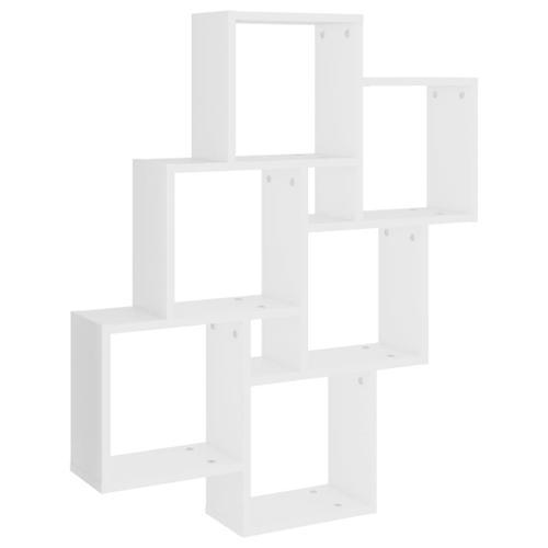 Vidaxl Étagère Murale Cube Blanc 78x15x93 Cm Bois D¿Ingénierie on Productcaster.