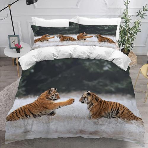 Ensemble De Literie Tigre Animaux Sauvages,Housse De Couette Imprim... on Productcaster.