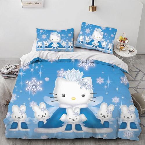 Kitty Cat Chat Blanc Anime Housses De Couette Microfibre Douce Lav¿... on Productcaster.