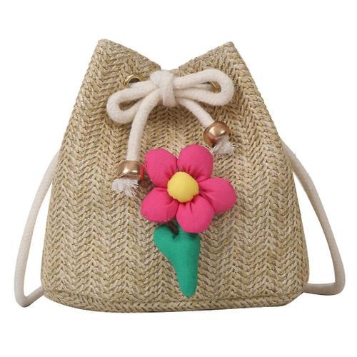 Women Straw Beach-Handbag Hand-Woven Crossbody Bag Female Bucket Sh... on Productcaster.