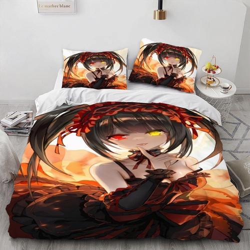 Parure De Lit 3 Pi¿¿Ces Avec Housse De Couette Anime Dating Live, D... on Productcaster.