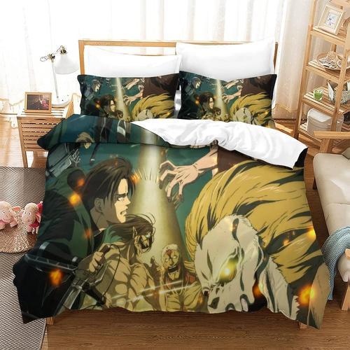 Dessin Anim¿¿ Anime Housse De Couette Ensemble Attaque Sur Titan Im... on Productcaster.