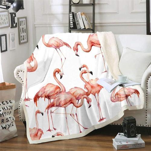 Couverture Flamant Rose Tropical Pour Lit, Canapé, Chaise, Flanelle... on Productcaster.