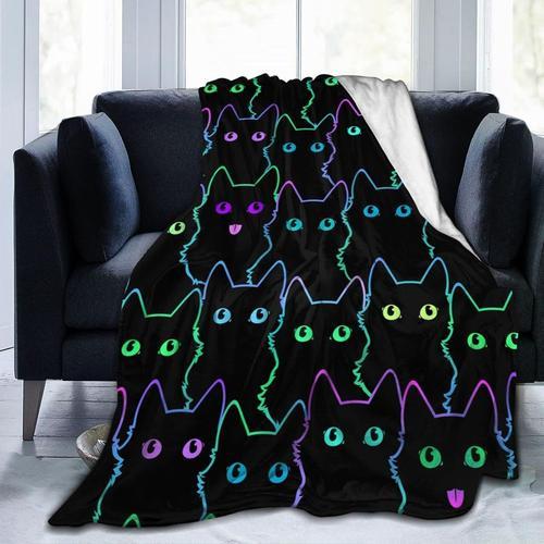 Couverture En Flanelle Super Douce, Motif Chats De Dessin Animé Amu... on Productcaster.