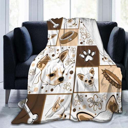 Couverture En Flanelle Mignonne Chihuahua, Douce Et Moelleuse, Anti... on Productcaster.