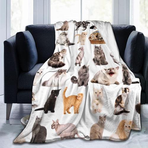 Couverture Imprimée En Forme De Chat, En Flanelle Douce, Simple, An... on Productcaster.