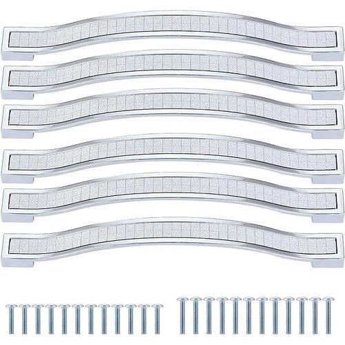 Set de 6 poignées de placard en cristal brillant, distance du trou ... on Productcaster.
