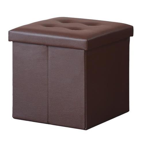 Coffre De Rangement Pouf Pliable Pvc 38cm - Marron on Productcaster.