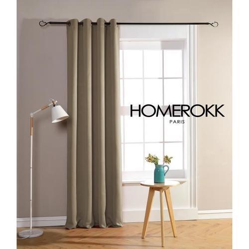 Lot De 2 Rideaux Occultant 140 X 240 Cm Taupe Clair - Homerokk on Productcaster.