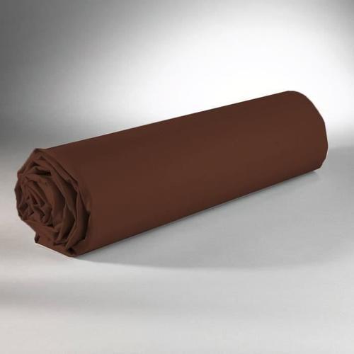 Drap Housse 140 X 190 Cm 100% Coton 57 Fils / Cm - Choco on Productcaster.