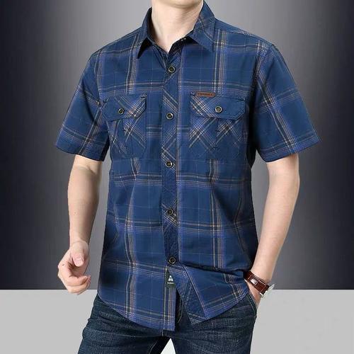 Chemise Militaire À Manches Courtes En Coton Pour Homme,Style Safar... on Productcaster.