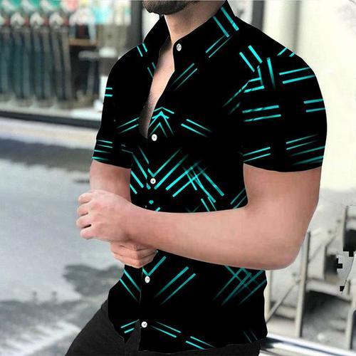 Chemise De Luxe À Imprimé Hawaïen Pour Homme,Manches Courtes,Décont... on Productcaster.