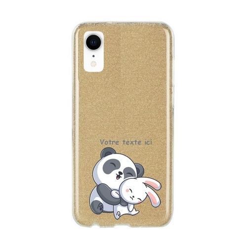 Coque Pour Iphone Xr Paillettes Dore Panda Lapin Personnalisee on Productcaster.