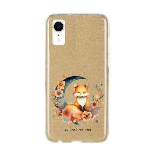 Coque Pour Iphone Xr Paillettes Dore Renard Renard Et Lune Avec Des... on Productcaster.