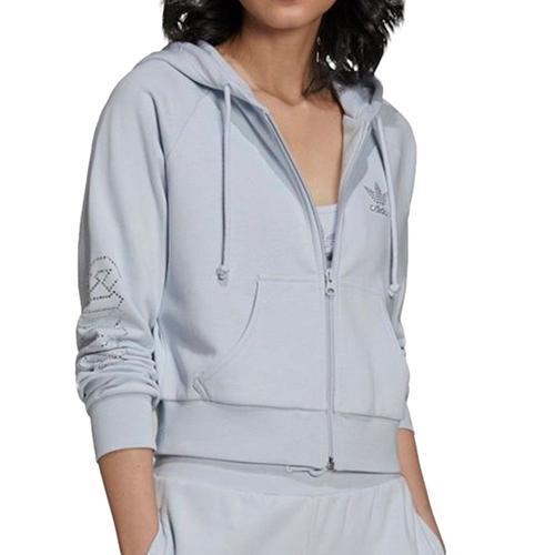 Veste De Survêtement Bleu Femme Adidas Cropped Tt on Productcaster.