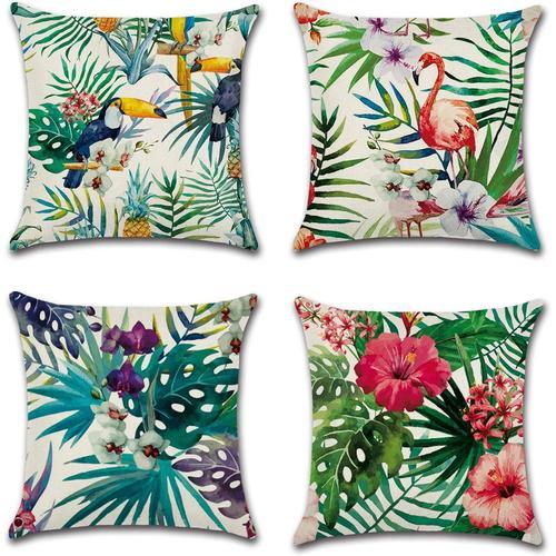 Hirola Lot De 4 Housses De Coussin Douces, Soyeuses Et Durables Ave... on Productcaster.