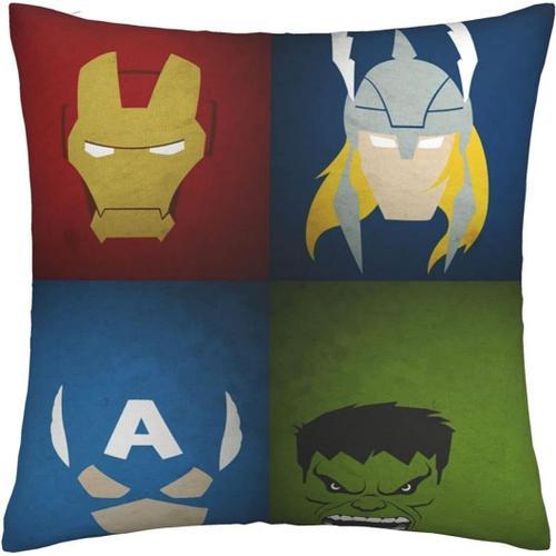 Avengers Housse De Coussin 1 Paquet 45 X 45 Cm Taie D'oreiller À Im... on Productcaster.