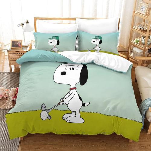 Parure De Lit Imprim¿¿E Snoopy, Housse De Couette, En Microfibre Ex... on Productcaster.