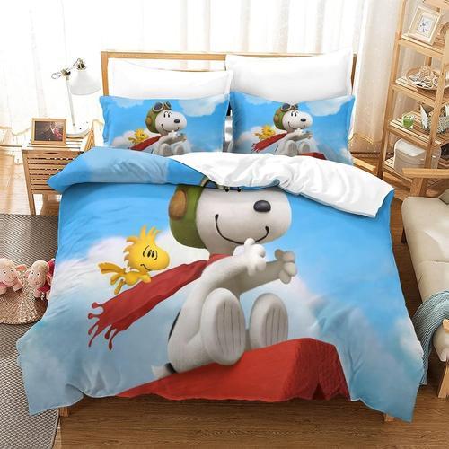 Parure De Lit Imprim¿¿E Snoopy, Housse De Couette, En Microfibre Ex... on Productcaster.