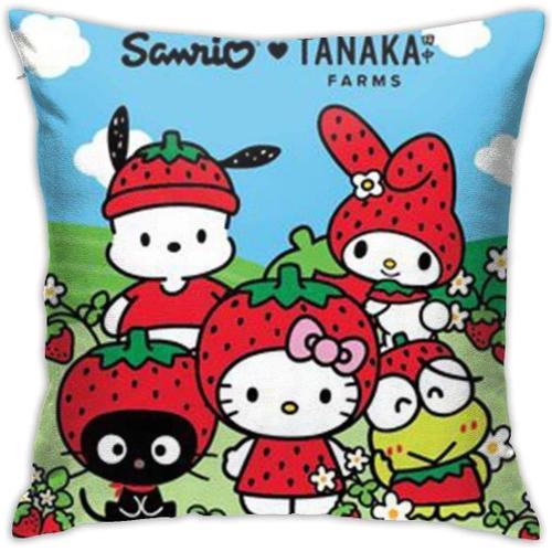 Housse De Coussin Hello Kitty Avec Chapeau De Fraise Pour Canapé, L... on Productcaster.