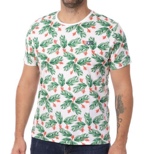 T-Shirt Blanc/Vert Homme Lee Cooper Opog on Productcaster.