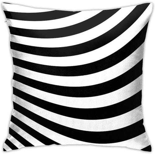 Housses De Coussin Carrées À Lignes Noires Et Blanches, Vagues D'eau on Productcaster.