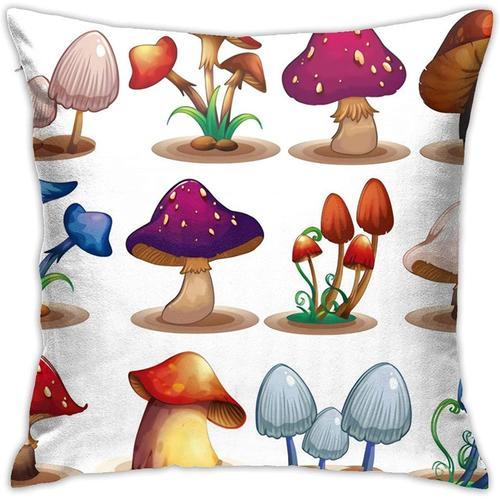 Housses De Coussin Carrées De Variété De Champignons on Productcaster.