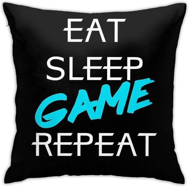 Housse De Coussin Eat Sleep Game Repeat1, Taie D'oreiller Décorativ... on Productcaster.