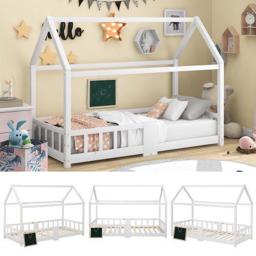 Lit D'enfant Lit Familial 90 X 200 Cm Lit En Bois Pour Chambre D'en... on Productcaster.