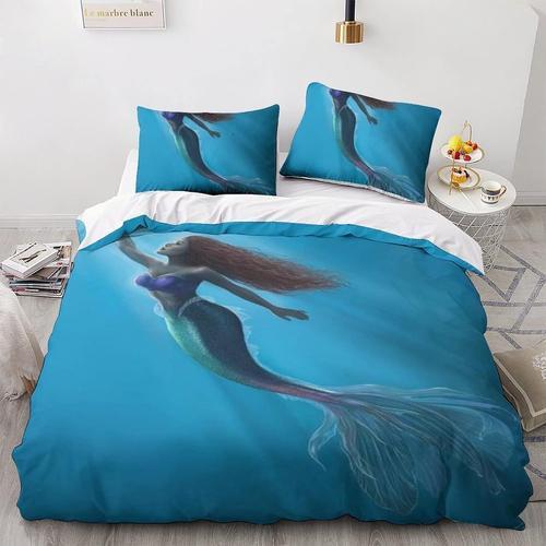 The Little Mermaid Duvet Cover Set Cartoon Anime Princess Bedding S... on Productcaster.