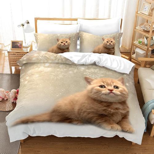 Chat Animaux Housse Couette Ado Gar?On Doux Confortable Microfibre ... on Productcaster.