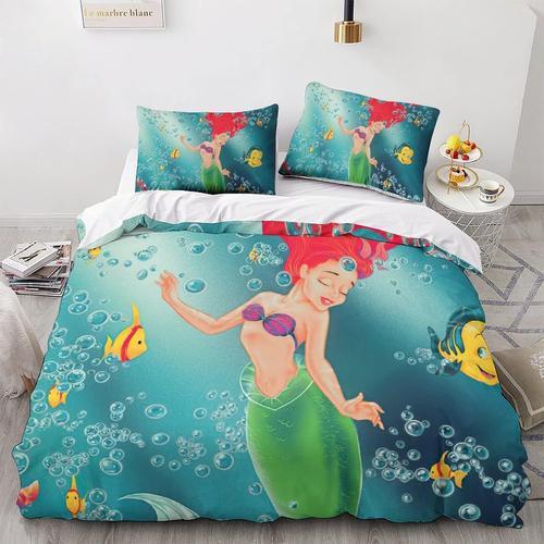 The Little Mermaid Print Duvet Cover Set Cartoon Anime Princess Eas... on Productcaster.