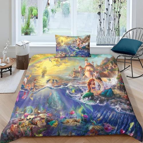 The Little Mermaid Printed Duvet Cover Sets 3 Pcs With Zipper Closu... on Productcaster.