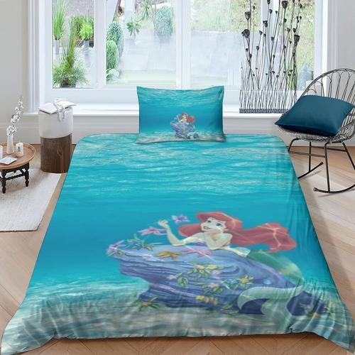 The Little Mermaid Printed Duvet Cover Bed And 2 Pillowcase Bed Set... on Productcaster.