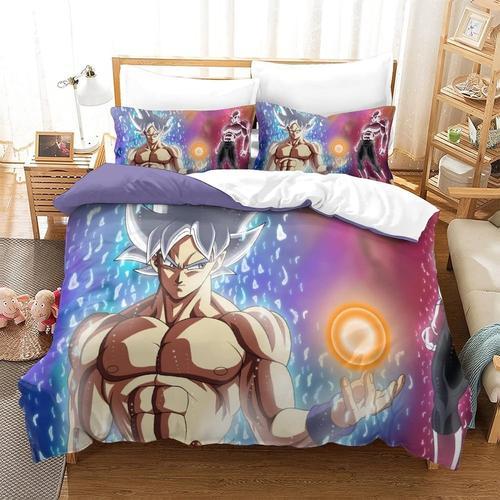 3 Pieces Ultra Instinct Goku Duvet Cover Printed Bedding Set Pillow... on Productcaster.