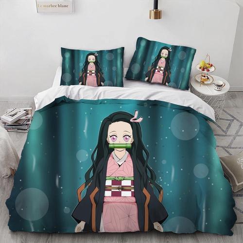 Demon Killer Ne-Zuko Anime Girl Duvet Cover Set 100% Microfiber Bed... on Productcaster.