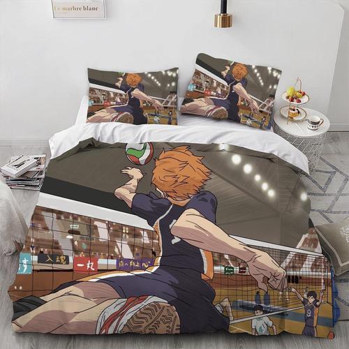 Volleyball Hinata Anime Hai-Kyu Duvet Cover Set 100% Microfiber Bed... on Productcaster.