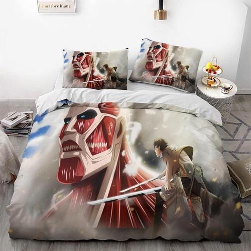 Invade On Titan Anime Soft Printed Bedding Set With Comforter Cover... on Productcaster.