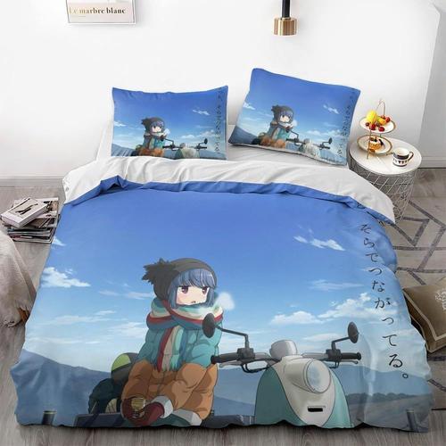 Leisure Camp Anime Camping Nadeshiko Rin Duvet Cover Soft Printed B... on Productcaster.