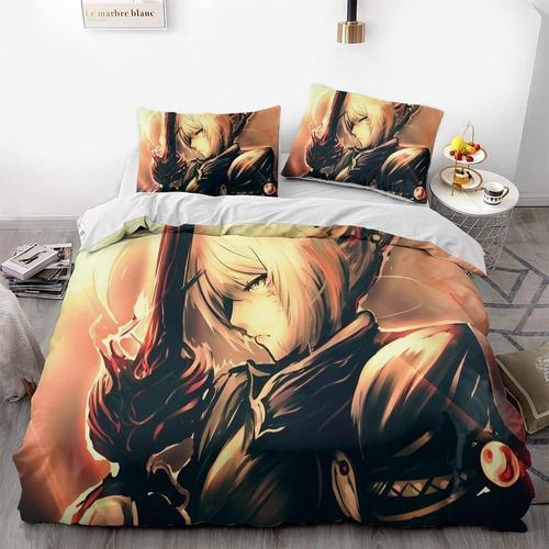 Fate Grail War Anime Duvet Cover Soft Printed Bedding Set With Comf... on Productcaster.