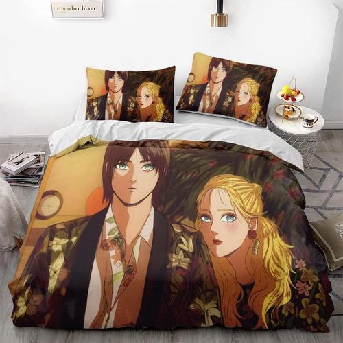 Attack On Giant Eren Anime Soft Printed Bedding Set With Comforter ... on Productcaster.