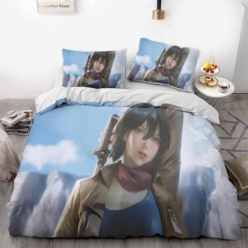 Attack On Giant Anime Soft Printed Bedding Set With Comforter Cover... on Productcaster.