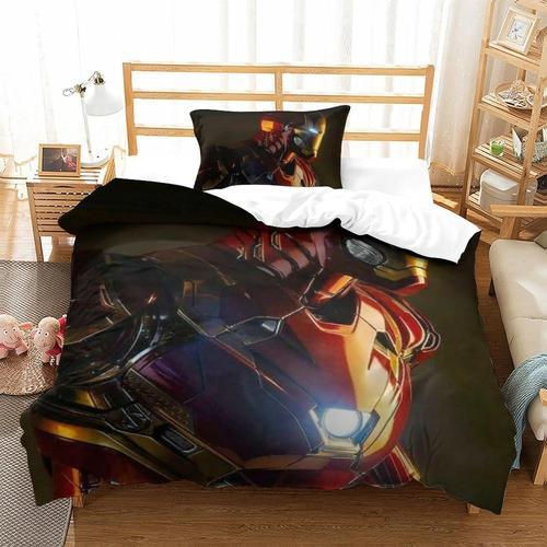 Iron Man Duvet Cover Set Tony Stark Marvel Animation Printed Beddin... on Productcaster.