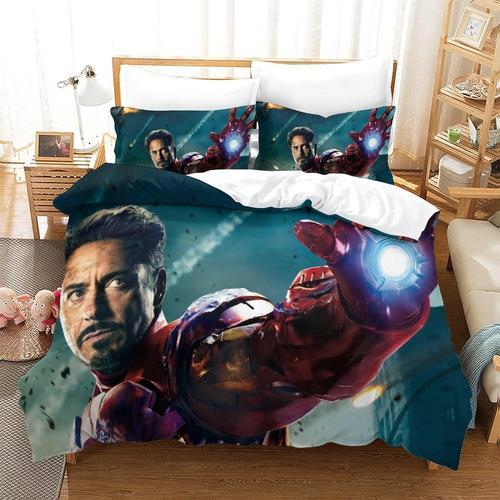 Iron Man Printed Bedding Set With Zipper Closure Duvet Cover 3 Piec... on Productcaster.