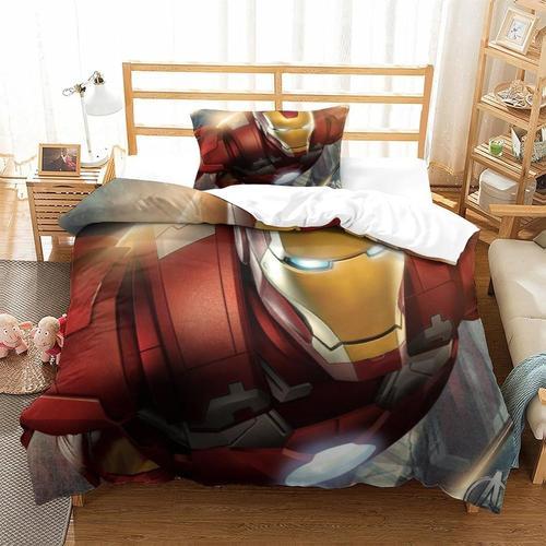 Iron Man Bedding Set 3 Piece Set Duvet Cover Set Soft Microfiber Qu... on Productcaster.